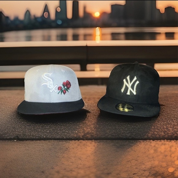 New Era Other - New Era Black Yankees & White White Sox Floral Patch Caps~Comes in two